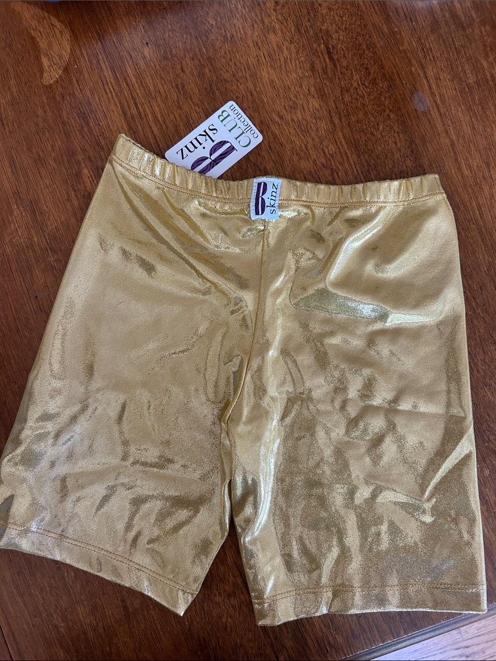 B skinz Gold Athletic Bike Shorts